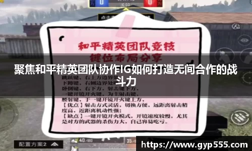 聚焦和平精英团队协作IG如何打造无间合作的战斗力