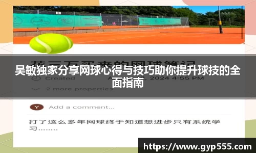 吴敏独家分享网球心得与技巧助你提升球技的全面指南